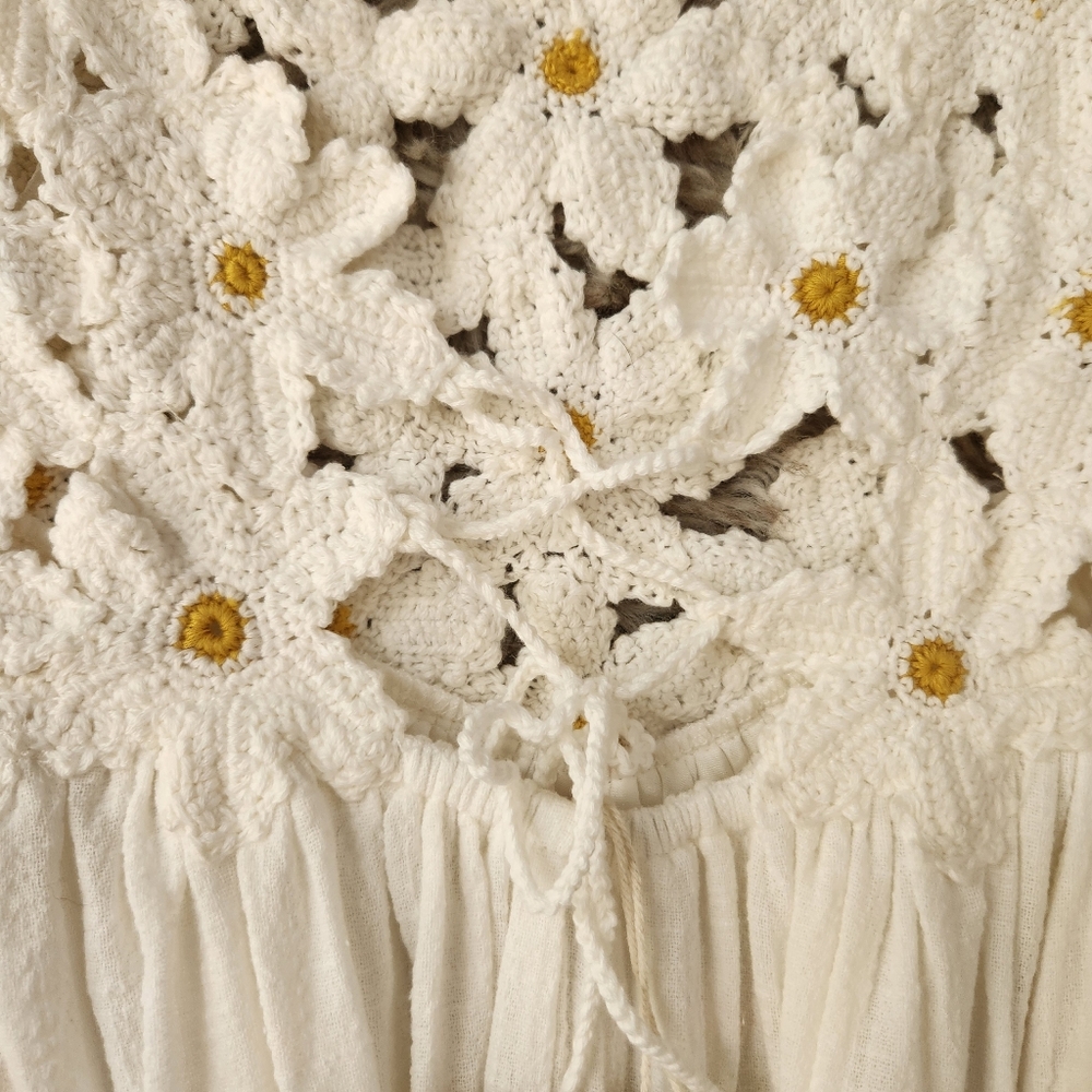 Free People Bali Spring Fling Maxi Dress Ivory Women's Size XL - Picture 13 of 15